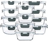 MCIRCO Glas-Frischhaltedosen 24 Stück [12 Behälter + 12 Deckel] - Glasbehälter - Transparente...